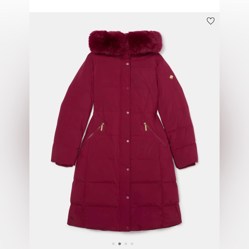 Kate Spade New York Long Parka With Faux Fur Trim Puffer Coat Jacket - Picture 2 of 16